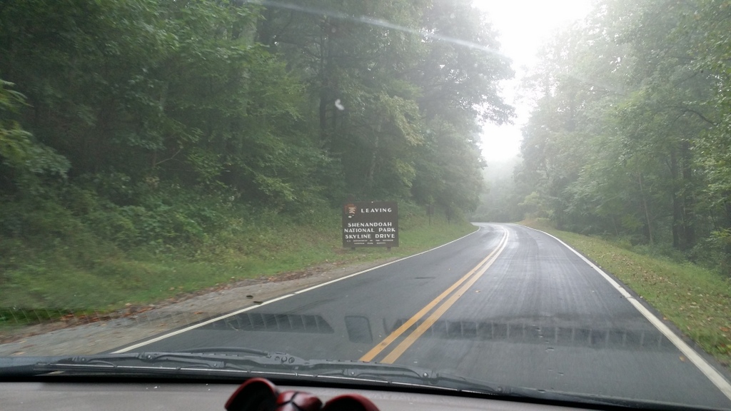 Leaving Shenandoah National Park