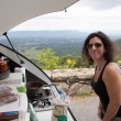 Sarah cooking at an overlook