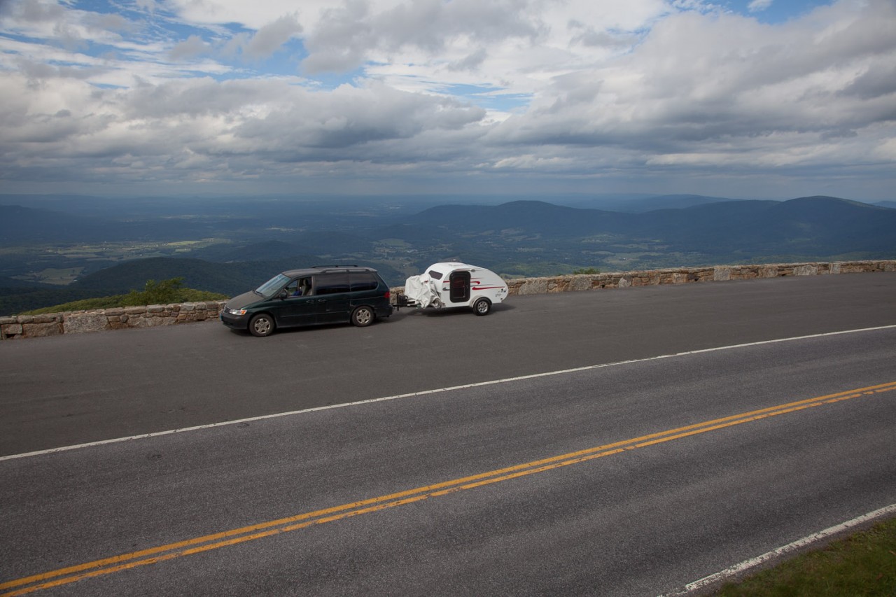 the little guy at an overlook on Skyline Drive