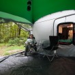 Inside our nice and dry tent room.